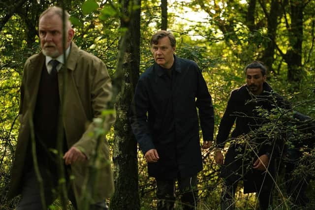 Robert Glenister as Detective Inspector Kevin Salisbury, left, and David Morrissey, as Detective Chief Superintendent Ian St Clair, in Sherwood.