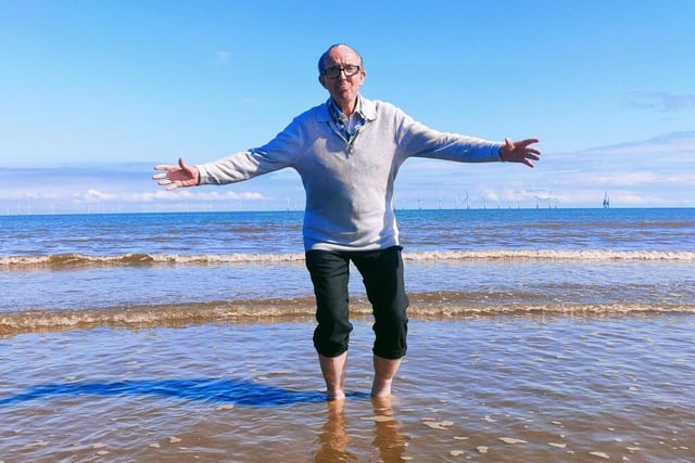 Residents took the chance to dip their toes in the sea