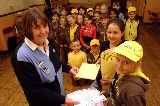 2007: Barbara Hill is given a party after retiring as leader of the 4th Hucknall Brownies.