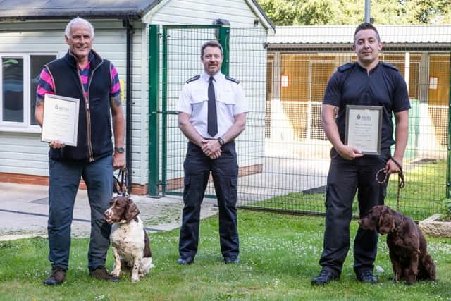 Sniffer dogs Coco and Sidney have now joined the ranks at Nottinghamshire Police. Photo: Nottinghamshire Police