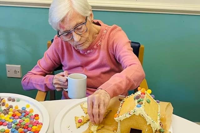 Residents at Hall Park Care Home showed off their baking skills to make gingerbread houses