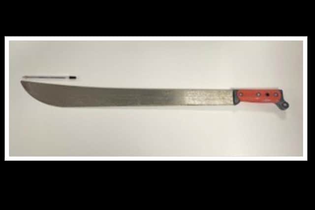 Machete seized in Hucknall