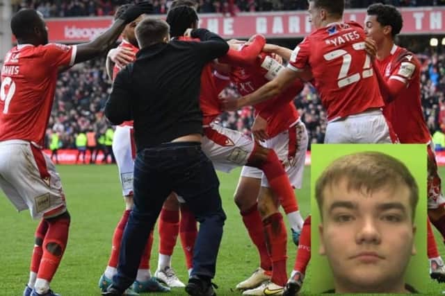 Cameron Toner was jailed for four months after being seen attacking Nottingham Forest players during the FA Cup tie with Leicester City. Main photo: Justin Tallis/Getty Images