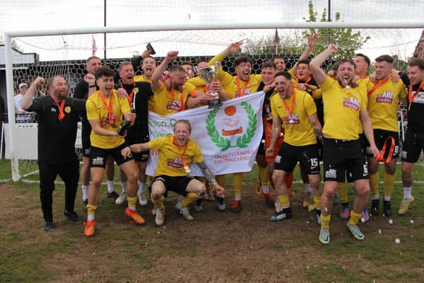 The celebrations begin as Hucknall are promoted.