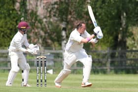 Sam Ogrizovic in his final innings for Papplewick and Linby CC v Mansfield Hosiery.