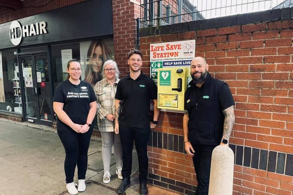 The new defibrillator has been installed outside The Cowshed in Hucknall