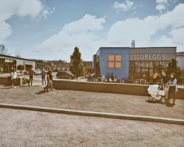 An artist's impression of the proposed new Greggs drive-through in Bulwell which has been approved by councillors. Photo: Submitted