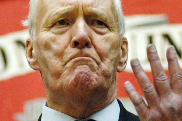 2009: Veteran Labour politician Tony Benn is pictured in full flow at a miners’ rally held at Hucknall Leisure Centre.