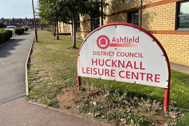 A sign outside Hucknall Leisure Centre, on Linby Road, Hucknall. (Photo by: Local Democracy Reporting Service)