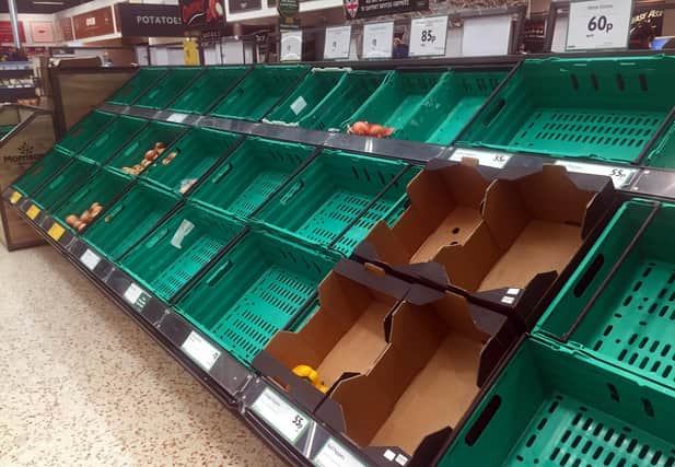 Panic buying has left supermarkets across Hucknall with empty shelves.