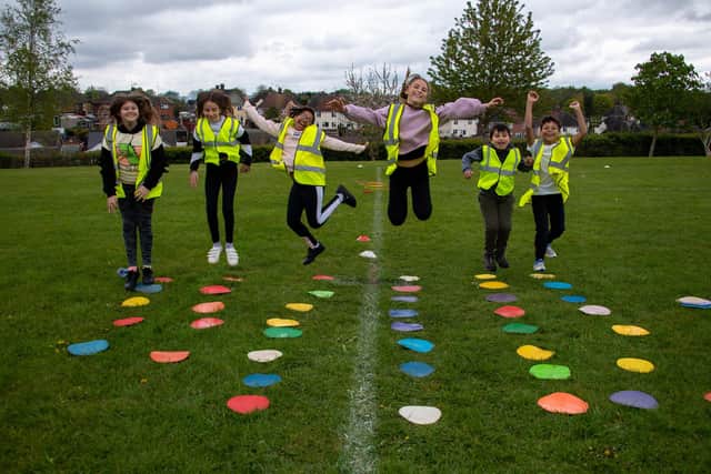 Children organised fun days including obstacles courses for the whole school. Photo: Lou Brimble