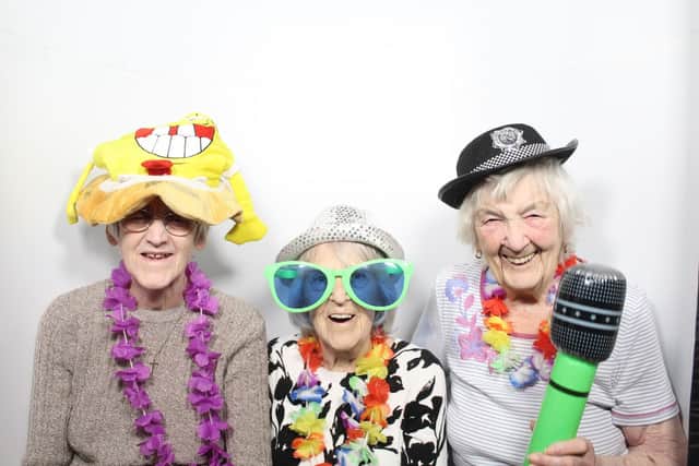 Residents at Annesley Lodge enjoyed dressing up for photos on their Hawaii Day