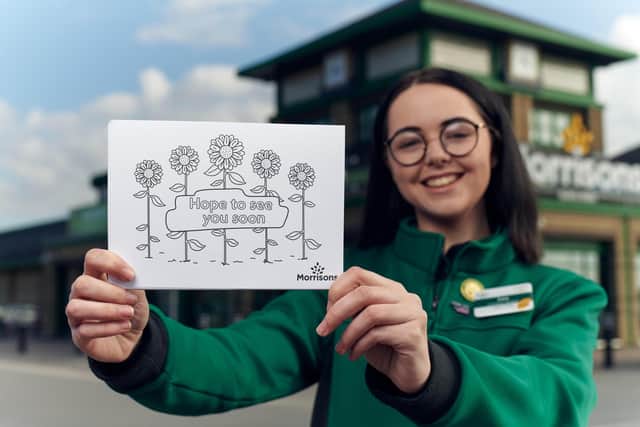 Morrisons will be giving away free postcards for children to spread messages of hope this week. Photo: Mikael Buck