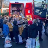 Pupils at Butler's Hill School supported the firefighters' food bank appeal
