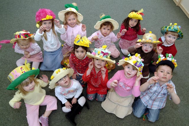 2006: Children at the Leen Mills playgroup in Hucknall are pictured enjoying their Easter bonnet parade.