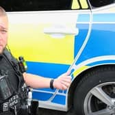 PC John Skelton will be one of the team out checking motorists tyres in Nottinghamshire this month. Photo: Nottinghamshire Police