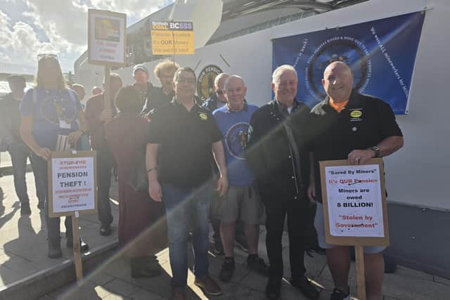 Former mineworkers and widows at the Labour Party conference in Liverpool