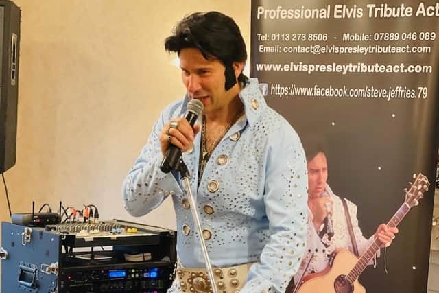 Elvis tribute Steve Jeffries performed at Hall Park's Christmas party