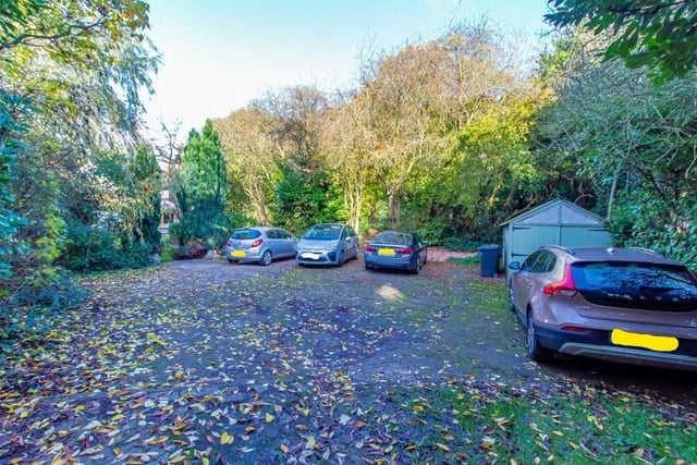 The grounds at Nell Gwynne House include oodles of space for off-street parking. Nearby is a single, detached garage.
