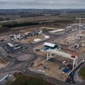 An aerial view of the HS2 construction site near Lea Marston, North Warwickshire.