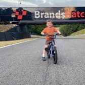 Five-year-old Jenson Evans is going to cycle round a racetrack to raise money for Help For Heroes