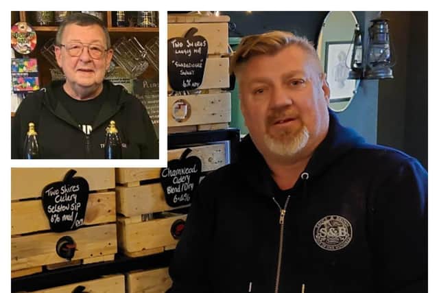 Richard Darrington, landlord of the Byron's Rest, and Mark Francis-Parry (inset), landlord of The Beer Shack, have both seen their pubs win Nottingham CAMRA cider awards