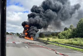 The fire took place earlier this week along the M1.