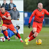 Dom Roma (left), James Clifton and Brad Gascoigne have all signed extended deals with Basford United that will see them remain at the club until the end of next season (Credit: Craig Lamont/Basford United Football Club)