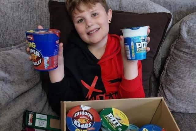 Theo Roberts has started his own Pot Noodle drive to help homeless people. Photo: Submitted