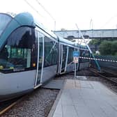 The tram derailed at Bulwell last June after hitting points that were in an unsafe position. Photo: Submitted