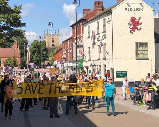 Extinction Rebellion staged a Save the Bees protest in Hucknall earlier this year. Photo: Submitted