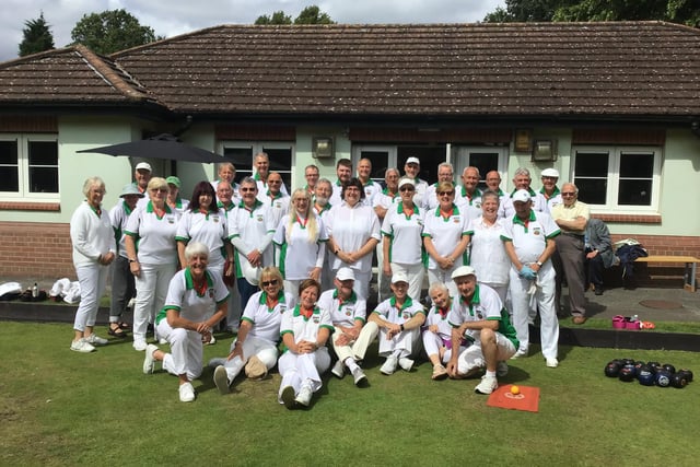 Competitors taking part in the Byron Cup competition at Hucknall Bowls Club