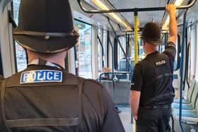Police have been riding trams as part of an operation to help cut crime. Photo: Nottinghamshire Police
