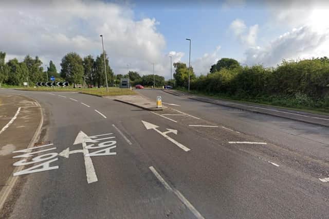 Thw woman was struck by a car near the junction of Wood Lane and the town's bypass (Google)