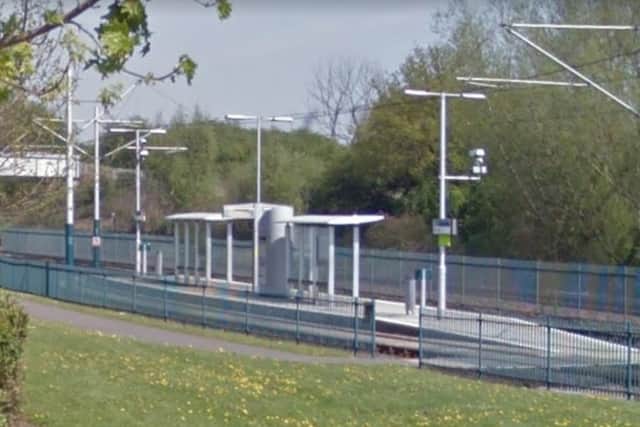 Kids tried to damage information signs at the Butler's Hill tram stop. Photo: Google