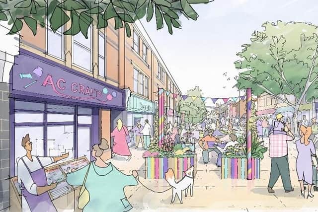 An artist's impression of how the new Hucknall town centre would look