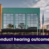 Police Constable Thomas Lee-Storey and former PC Amy Jowett attended a hearing held at Force HQ at Sherwood Lodge