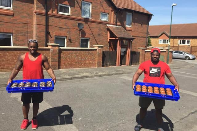 Romel Davis and Keiren Thompson deliver the treats