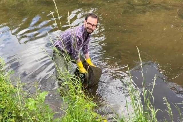 Coun Ethan Radford regularly joins volunteers helping keep the River Leen clean