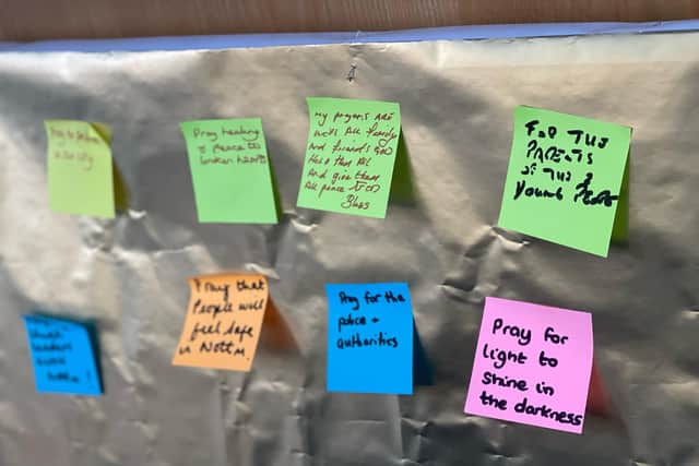 People also shared their thoughts on a special post-it note wall