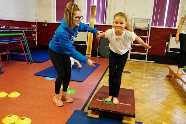 Beth Tweddle Gymnastics at King Edward Primary School. Sam Scotland shares some tips.