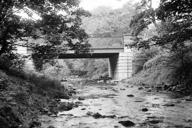 A bridge over the Water of Leith at Balerno in 1950.