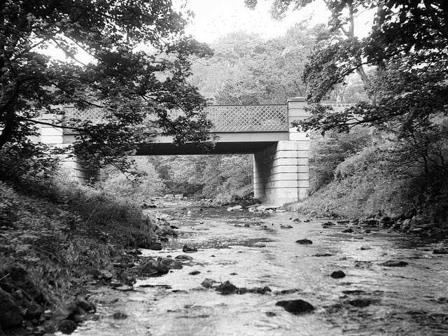 A bridge over the Water of Leith at Balerno in 1950.