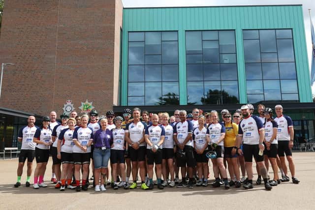More than 40 riders took part in the annual ride in memory of Ged Walker and other fallen officers. Photo: Nottinghamshire Police
