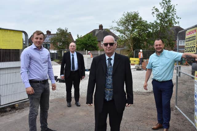Pictured at Hawthorn Avenue in Hucknall are, fromt left, Couns Tom Hollis, John Wilmott, Jim Blagden and Jason Zadrozny