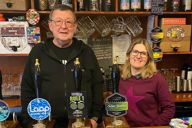 Mark Francis-Parry and his daughter Michelle Humphreys are delighted after their pub The Beer Shack in Hucknall finished runner-up in the CAMRA Branch Cider Pub of the Year awards