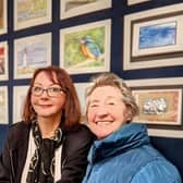 Wendy Radford (left) with student Blanche Moules at the exhibition
