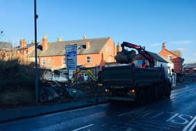 Work ins underway to clear away the remains of the old Romans pub. Photo: Brian Pickering