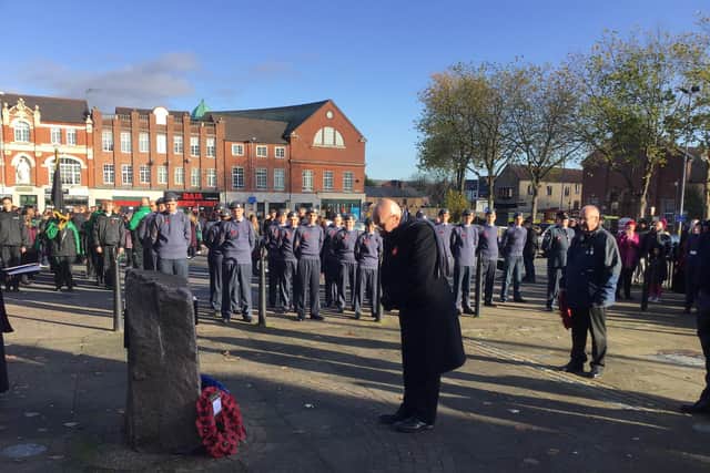 Crowds unite on Hucknall Market Place ahead of a previous Remembrance Day parade
