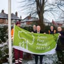 Hucknall councillors John Wilmott, Jim Blagden and Trevor Locke joined park groundstaff to raise the flag